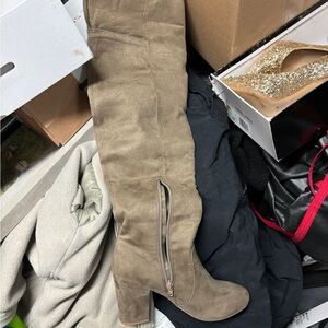 SPRING knee boots - suede